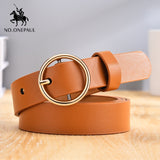 NO.ONEPAUL women belt Genuine Leather New Punk style fashion Pin Buckle jeans Decorative Belt Chain luxury brand belts for women - ENSEIGNE DENIS