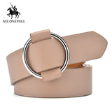 NO.ONEPAUL women belt Genuine Leather New Punk style fashion Pin Buckle jeans Decorative Belt Chain luxury brand belts for women - ENSEIGNE DENIS