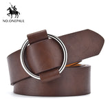 NO.ONEPAUL women belt Genuine Leather New Punk style fashion Pin Buckle jeans Decorative Belt Chain luxury brand belts for women - ENSEIGNE DENIS