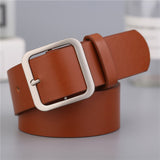 NO.ONEPAUL women belt Genuine Leather New Punk style fashion Pin Buckle jeans Decorative Belt Chain luxury brand belts for women - ENSEIGNE DENIS