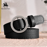 NO.ONEPAUL women belt Genuine Leather New Punk style fashion Pin Buckle jeans Decorative Belt Chain luxury brand belts for women - ENSEIGNE DENIS