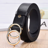 NO.ONEPAUL women belt Genuine Leather New Punk style fashion Pin Buckle jeans Decorative Belt Chain luxury brand belts for women - ENSEIGNE DENIS