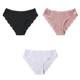 3PCS/Set Cotton Underwear Women's Panties Comfort Underpants  Floral Lace Briefs For Woman Sexy Low-Rise Pantys Intimates M L XL - ENSEIGNE DENIS
