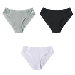 3PCS/Set Cotton Underwear Women's Panties Comfort Underpants  Floral Lace Briefs For Woman Sexy Low-Rise Pantys Intimates M L XL - ENSEIGNE DENIS