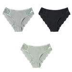 3PCS/Set Cotton Underwear Women's Panties Comfort Underpants  Floral Lace Briefs For Woman Sexy Low-Rise Pantys Intimates M L XL - ENSEIGNE DENIS