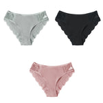 3PCS/Set Cotton Underwear Women's Panties Comfort Underpants  Floral Lace Briefs For Woman Sexy Low-Rise Pantys Intimates M L XL - ENSEIGNE DENIS