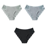 3PCS/Set Cotton Underwear Women's Panties Comfort Underpants  Floral Lace Briefs For Woman Sexy Low-Rise Pantys Intimates M L XL - ENSEIGNE DENIS