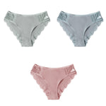 3PCS/Set Cotton Underwear Women's Panties Comfort Underpants  Floral Lace Briefs For Woman Sexy Low-Rise Pantys Intimates M L XL - ENSEIGNE DENIS