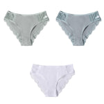 3PCS/Set Cotton Underwear Women's Panties Comfort Underpants  Floral Lace Briefs For Woman Sexy Low-Rise Pantys Intimates M L XL - ENSEIGNE DENIS
