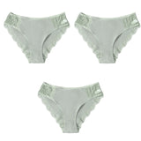 3PCS/Set Cotton Underwear Women's Panties Comfort Underpants  Floral Lace Briefs For Woman Sexy Low-Rise Pantys Intimates M L XL - ENSEIGNE DENIS