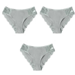 3PCS/Set Cotton Underwear Women's Panties Comfort Underpants  Floral Lace Briefs For Woman Sexy Low-Rise Pantys Intimates M L XL - ENSEIGNE DENIS