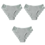3PCS/Set Cotton Underwear Women's Panties Comfort Underpants  Floral Lace Briefs For Woman Sexy Low-Rise Pantys Intimates M L XL - ENSEIGNE DENIS