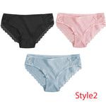 3PCS/Set Cotton Underwear Women's Panties Comfort Underpants  Floral Lace Briefs For Woman Sexy Low-Rise Pantys Intimates M L XL - ENSEIGNE DENIS