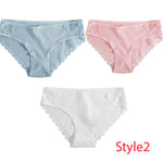 3PCS/Set Cotton Underwear Women's Panties Comfort Underpants  Floral Lace Briefs For Woman Sexy Low-Rise Pantys Intimates M L XL - ENSEIGNE DENIS