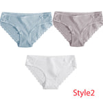 3PCS/Set Cotton Underwear Women's Panties Comfort Underpants  Floral Lace Briefs For Woman Sexy Low-Rise Pantys Intimates M L XL - ENSEIGNE DENIS