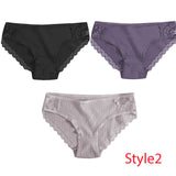 3PCS/Set Cotton Underwear Women's Panties Comfort Underpants  Floral Lace Briefs For Woman Sexy Low-Rise Pantys Intimates M L XL - ENSEIGNE DENIS