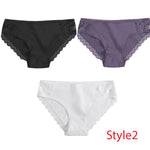 3PCS/Set Cotton Underwear Women's Panties Comfort Underpants  Floral Lace Briefs For Woman Sexy Low-Rise Pantys Intimates M L XL - ENSEIGNE DENIS