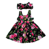 Pudcoco 2019 New Toddler Infant Kids Baby Girls Summer Floral Dress Princess Party Sleeveless Dresses Headband 2pcs 0-4Y - ENSEIGNE DENIS