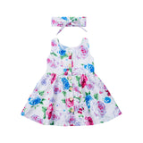 Pudcoco 2019 New Toddler Infant Kids Baby Girls Summer Floral Dress Princess Party Sleeveless Dresses Headband 2pcs 0-4Y - ENSEIGNE DENIS