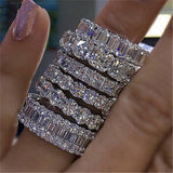 luxury 925 sterling silver wedding band eternity ring for women big gift for ladies love wholesale lots bulk jewelry R4577 - ENSEIGNE DENIS