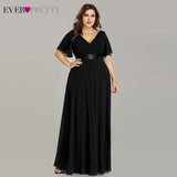 Plus Size Evening Dresses Ever Pretty EP09890 Elegant V-Neck Ruffles Chiffon Formal Evening Gown Party Dress Robe De Soiree 2020 - ENSEIGNE DENIS