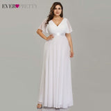 Plus Size Evening Dresses Ever Pretty EP09890 Elegant V-Neck Ruffles Chiffon Formal Evening Gown Party Dress Robe De Soiree 2020 - ENSEIGNE DENIS
