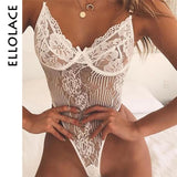Ellolace Neon Summer 21 Colors Lace Bodysuit Women Floral Embroidery Bow Tie Transparent Sexy Bodysuit Jumpsuit Overalls Party - ENSEIGNE DENIS