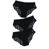 3 Pcs Cotton Panties Sexy Panty Briefs Lace Panties Women Underwear Lingerie Panties for Female Ladies Floral Pantys Underpants - ENSEIGNE DENIS