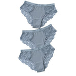3 Pcs Cotton Panties Sexy Panty Briefs Lace Panties Women Underwear Lingerie Panties for Female Ladies Floral Pantys Underpants - ENSEIGNE DENIS