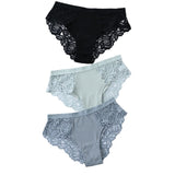 3 Pcs Cotton Panties Sexy Panty Briefs Lace Panties Women Underwear Lingerie Panties for Female Ladies Floral Pantys Underpants - ENSEIGNE DENIS