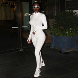 FQLWL Streetwear White Black Knitted Sexy Bodycon Jumpsuit Women Overalls 2019 Long Sleeve Skinny Rompers Womens Jumpsuit Female - ENSEIGNE DENIS