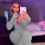 FQLWL Streetwear White Black Knitted Sexy Bodycon Jumpsuit Women Overalls 2019 Long Sleeve Skinny Rompers Womens Jumpsuit Female - ENSEIGNE DENIS