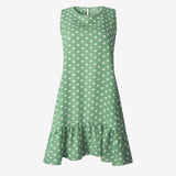 Wave Point Dress Ruffle Women 2019 Spring Summer Street Sexy Casual Slim Thin Beach Party O Neck Mini Polka Dot Dress Vestidos - ENSEIGNE DENIS