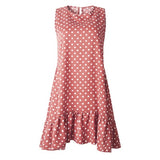 Wave Point Dress Ruffle Women 2019 Spring Summer Street Sexy Casual Slim Thin Beach Party O Neck Mini Polka Dot Dress Vestidos - ENSEIGNE DENIS