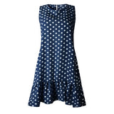 Wave Point Dress Ruffle Women 2019 Spring Summer Street Sexy Casual Slim Thin Beach Party O Neck Mini Polka Dot Dress Vestidos - ENSEIGNE DENIS