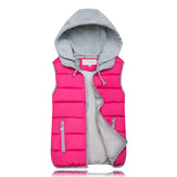 2019 Winter Coat Women Hooded Warm Vest Plus Size Candy Color Cotton Jacket Female Women Wadded Feminina chalecos - ENSEIGNE DENIS