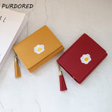 PURDORED 1 Pc Women Cartoon Short Wallet Leather Fried Egg Cute Wallets Purse Card Holder Lady Female Fashion Short Coin Purse - ENSEIGNE DENIS