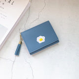 PURDORED 1 Pc Women Cartoon Short Wallet Leather Fried Egg Cute Wallets Purse Card Holder Lady Female Fashion Short Coin Purse - ENSEIGNE DENIS