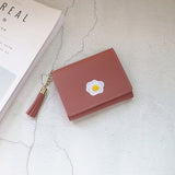 PURDORED 1 Pc Women Cartoon Short Wallet Leather Fried Egg Cute Wallets Purse Card Holder Lady Female Fashion Short Coin Purse - ENSEIGNE DENIS