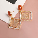 X&P New Fashion Round Dangle Drop Korean Earrings For Women Geometric Round Heart Gold Earring Wedding 2020 kolczyki Jewelry - ENSEIGNE DENIS