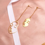 X&P New Fashion Round Dangle Drop Korean Earrings For Women Geometric Round Heart Gold Earring Wedding 2020 kolczyki Jewelry - ENSEIGNE DENIS