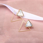 X&P New Fashion Round Dangle Drop Korean Earrings For Women Geometric Round Heart Gold Earring Wedding 2020 kolczyki Jewelry - ENSEIGNE DENIS