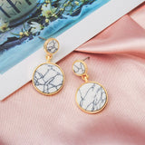 X&P New Fashion Round Dangle Drop Korean Earrings For Women Geometric Round Heart Gold Earring Wedding 2020 kolczyki Jewelry - ENSEIGNE DENIS