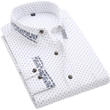 Men Shirt Long Sleeve Floral Printing Plaid Fashion Pocket Casual Shirts 100% Polyester Soft Comfortable Men Dress Shirt DS375 - ENSEIGNE DENIS