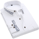 Men Shirt Long Sleeve Floral Printing Plaid Fashion Pocket Casual Shirts 100% Polyester Soft Comfortable Men Dress Shirt DS375 - ENSEIGNE DENIS