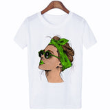 Plus Size Women Summer Vogue Print Lady Casual T-shirt Tops Harajuku Streetwear Short Sleeve O-Neck Tops Tees Camisetas Mujer - ENSEIGNE DENIS