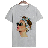 Plus Size Women Summer Vogue Print Lady Casual T-shirt Tops Harajuku Streetwear Short Sleeve O-Neck Tops Tees Camisetas Mujer - ENSEIGNE DENIS