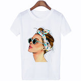 Plus Size Women Summer Vogue Print Lady Casual T-shirt Tops Harajuku Streetwear Short Sleeve O-Neck Tops Tees Camisetas Mujer - ENSEIGNE DENIS