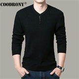 COODRONY Sweater Men Casual V-Neck Pullover Men Autumn Slim Fit Long Sleeve Shirt Mens Sweaters Knitted Cashmere Wool Pull Homme - ENSEIGNE DENIS