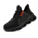 JACKSHIBO  Work Safety Shoes For Men Summer Breathable Boots Working Steel Toe Anti-Smashing Construction Safety Work Sneakers - ENSEIGNE DENIS